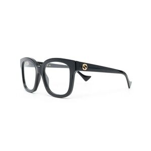 Gucci Black Square Acetate Logo-Detail Glasses